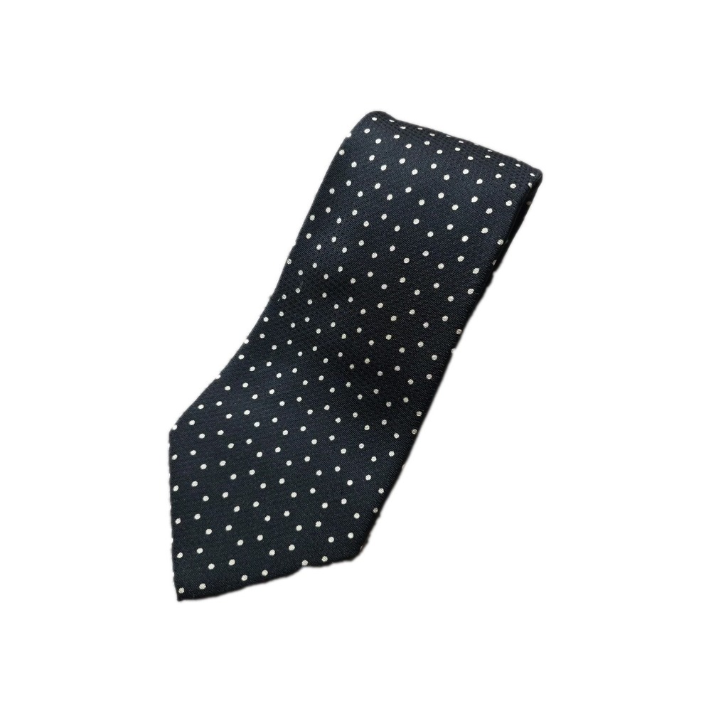 Polo Ralph Lauren Tie Silk Black White Polka Dots Vtg USA Hand Made 57" X 3.75"